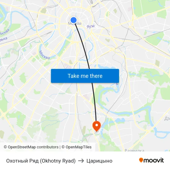 Охотный Ряд (Okhotny Ryad) to Царицыно map