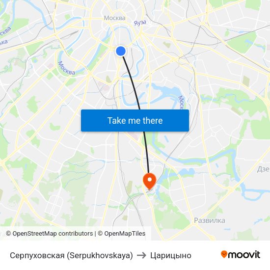 Серпуховская (Serpukhovskaya) to Царицыно map