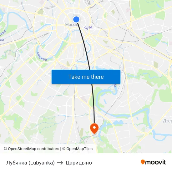 Лубянка (Lubyanka) to Царицыно map