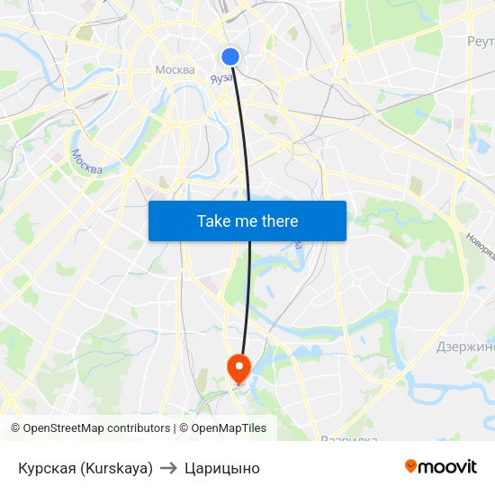 Курская (Kurskaya) to Царицыно map