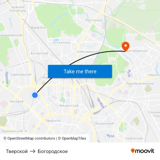 Тверской to Богородское map