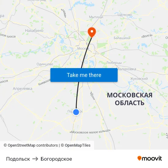 Подольск to Богородское map