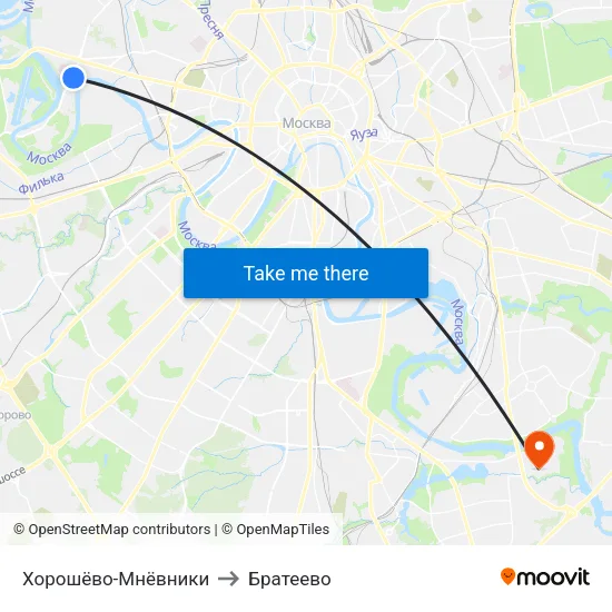 Хорошёво-Мнёвники to Братеево map