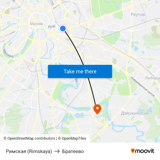 Римская (Rimskaya) to Братеево map