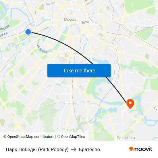 Парк Победы (Park Pobedy) to Братеево map
