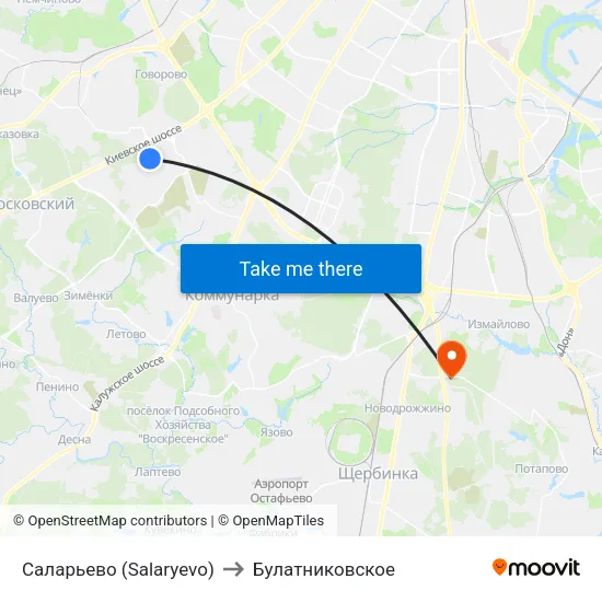 Саларьево (Salaryevo) to Булатниковское map