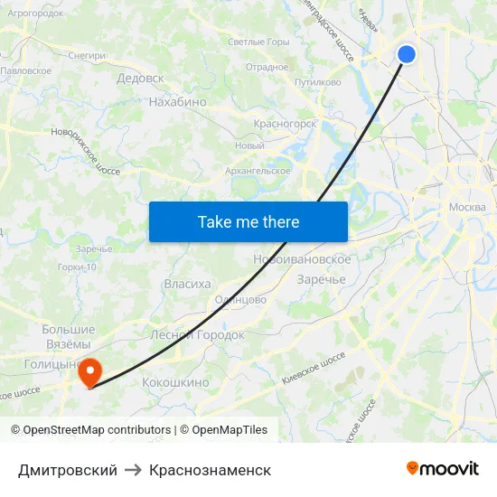 Дмитровский to Краснознаменск map