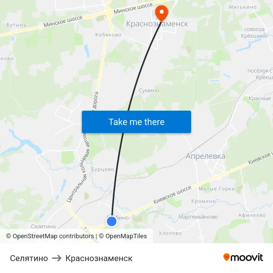 Селятино to Краснознаменск map