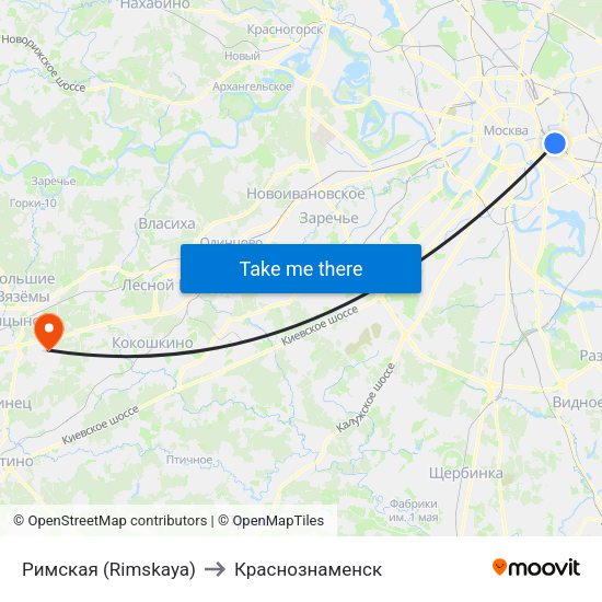 Римская (Rimskaya) to Краснознаменск map