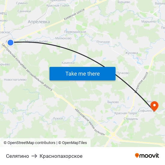 Селятино to Краснопахорское map