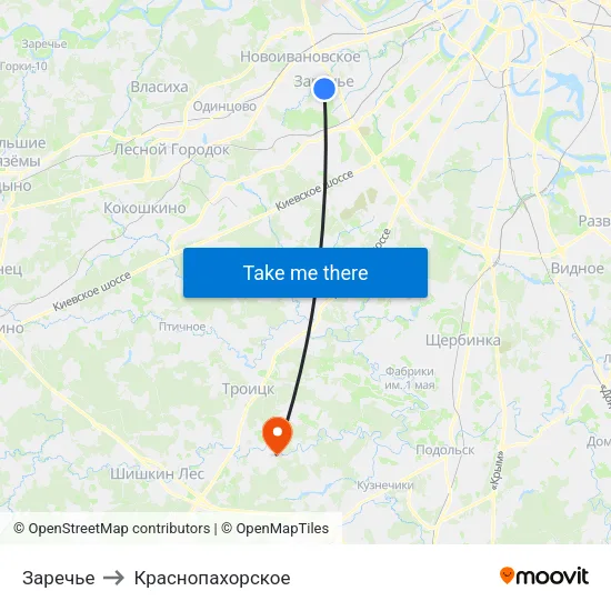 Заречье to Краснопахорское map