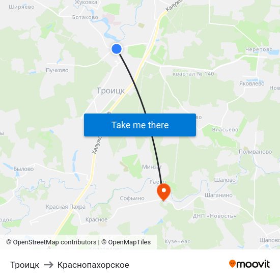Троицк to Краснопахорское map
