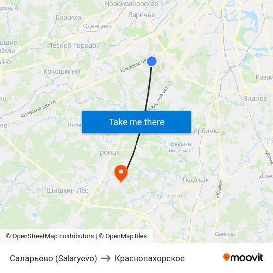 Саларьево (Salaryevo) to Краснопахорское map