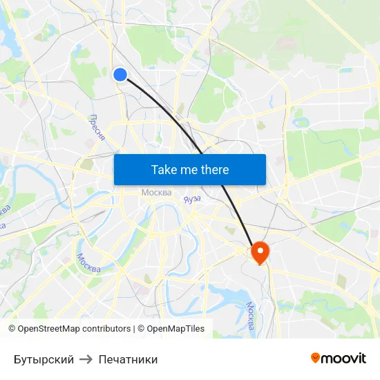 Бутырский to Печатники map