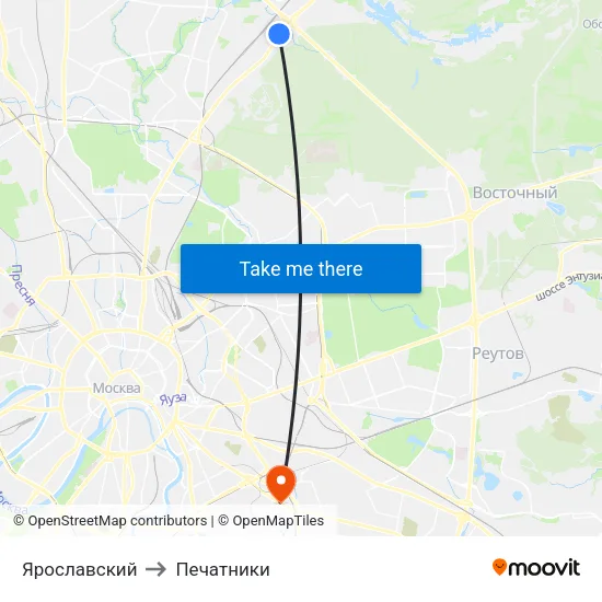 Ярославский to Печатники map
