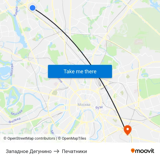 Западное Дегунино to Печатники map