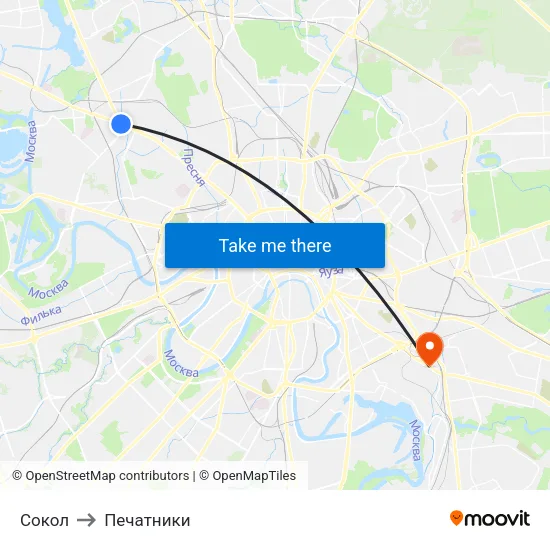 Сокол to Печатники map