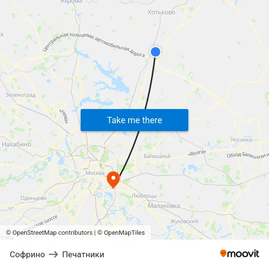 Софрино to Печатники map