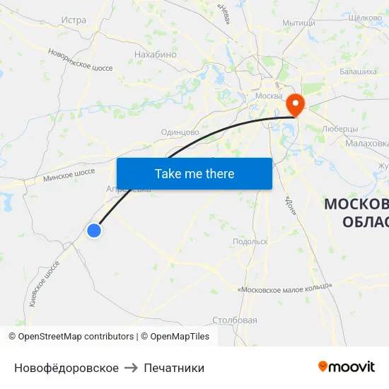 Новофёдоровское to Печатники map