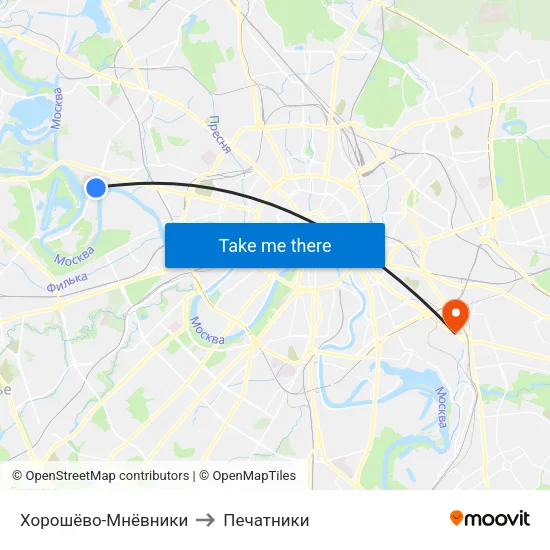 Хорошёво-Мнёвники to Печатники map