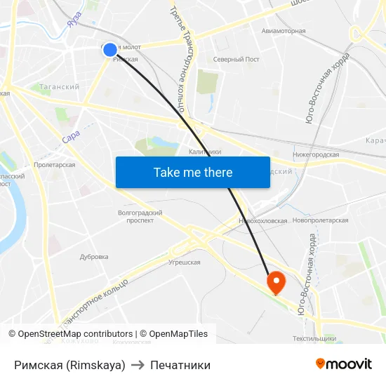 Римская (Rimskaya) to Печатники map