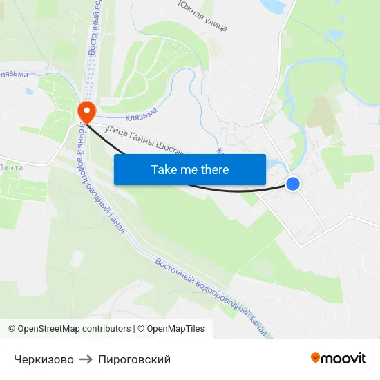 Черкизово to Пироговский map