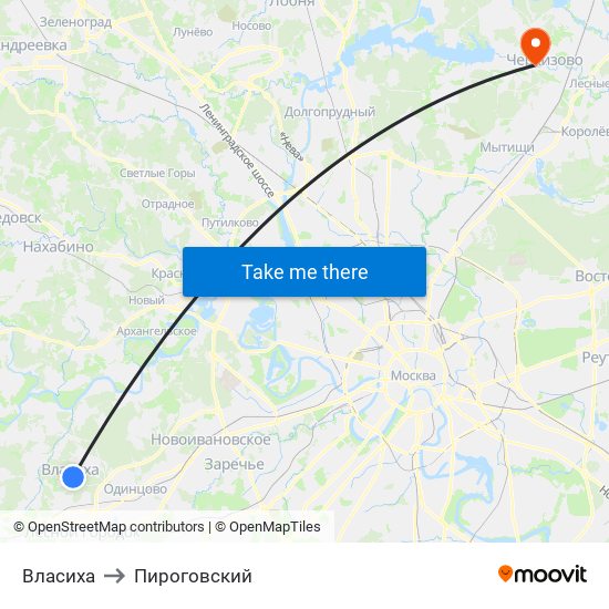 Власиха to Пироговский map