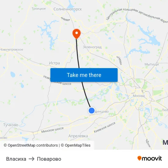 Власиха to Поварово map