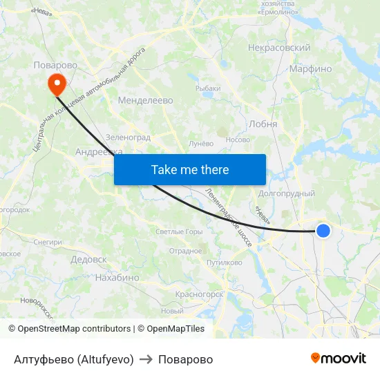 Алтуфьево (Altufyevo) to Поварово map