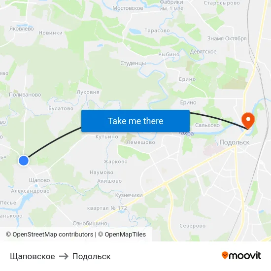 Щаповское to Подольск map