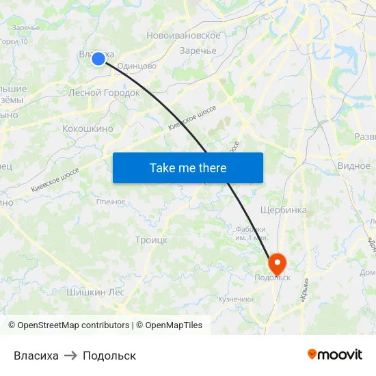 Власиха to Подольск map