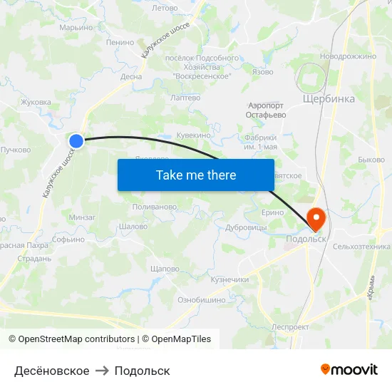 Десёновское to Подольск map