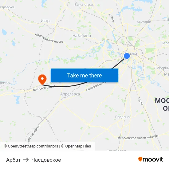 Арбат to Часцовское map