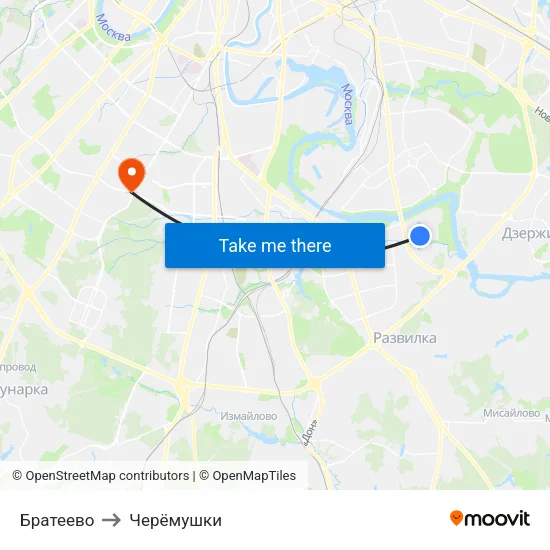 Братеево to Черёмушки map