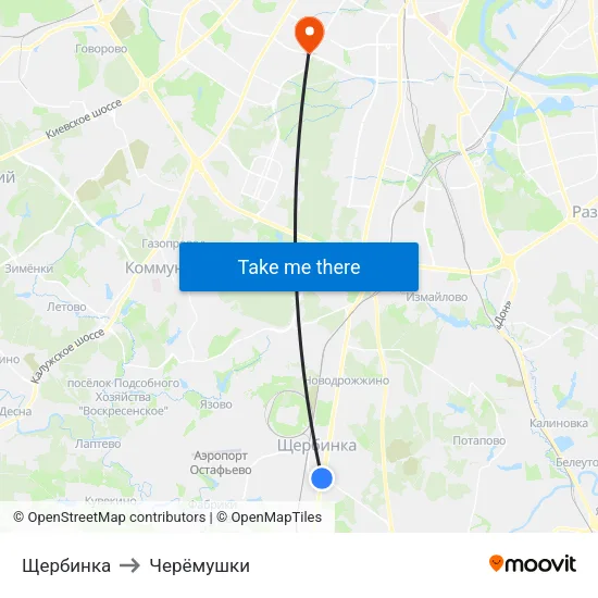 Щербинка to Черёмушки map