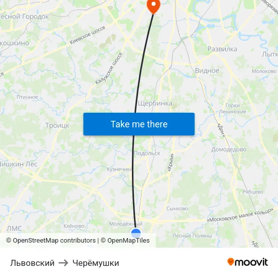 Львовский to Черёмушки map