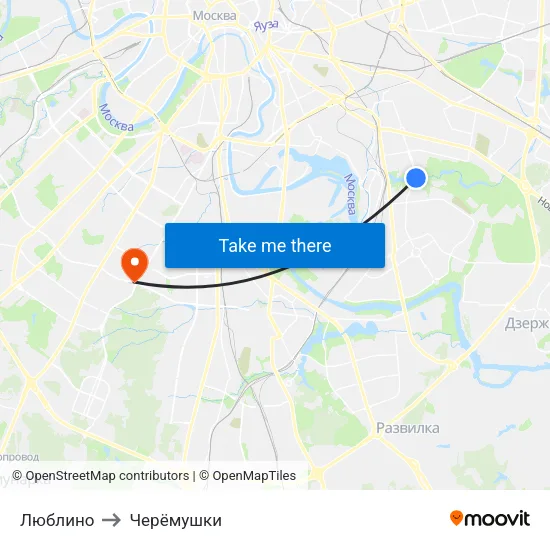 Люблино to Черёмушки map