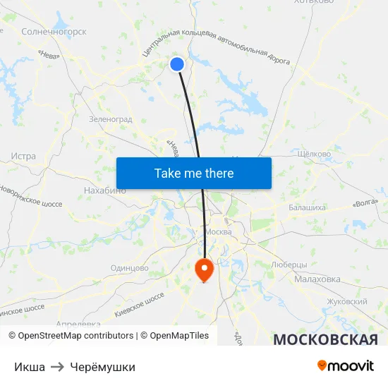 Икша to Черёмушки map