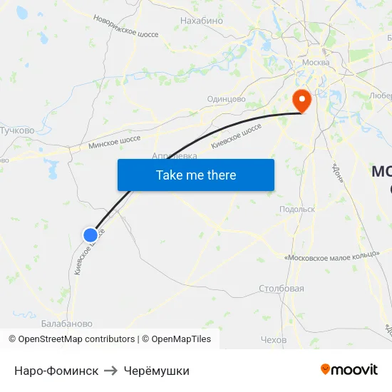 Наро-Фоминск to Черёмушки map