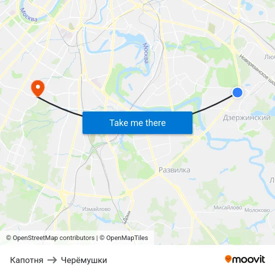 Капотня to Черёмушки map