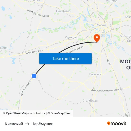 Киевский to Черёмушки map