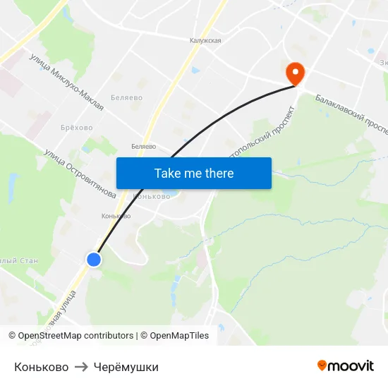 Коньково to Черёмушки map