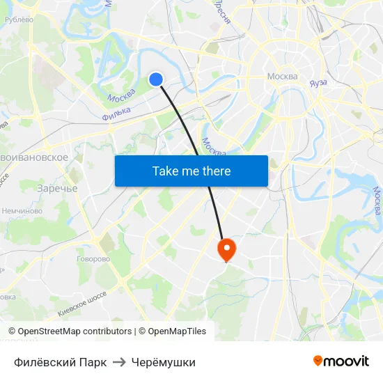 Филёвский Парк to Черёмушки map