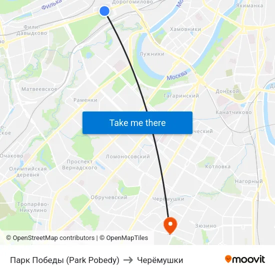 Парк Победы (Park Pobedy) to Черёмушки map