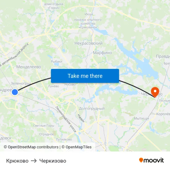 Крюково to Черкизово map