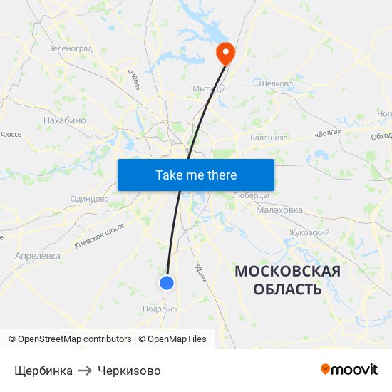 Щербинка to Черкизово map