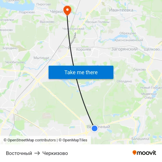 Восточный to Черкизово map