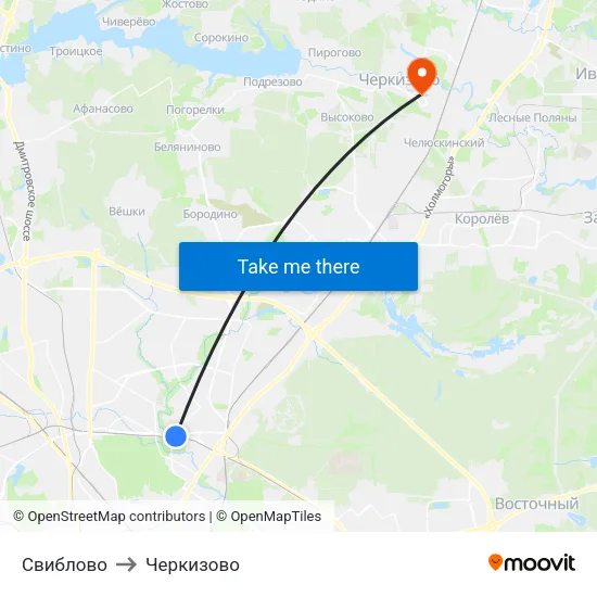 Свиблово to Черкизово map