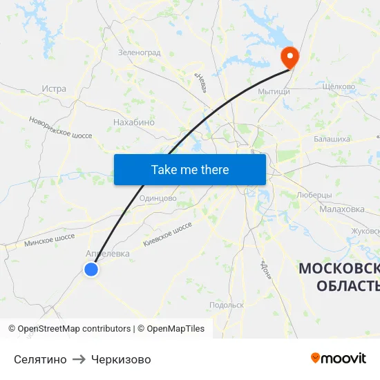 Селятино to Черкизово map