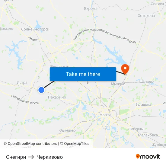 Снегири to Черкизово map